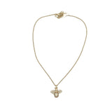 PAVE BEE NECKLACE BRUSHED GOLD 16"