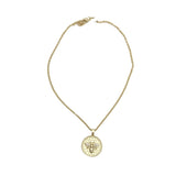 CZ BEE PENDANT NECKLACE BRUSHED GOLD