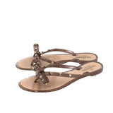 VALENTINO JELLY GLITTER ROCKSTUD BOW THONG SANDALS LUXE SHOES MULTI 39