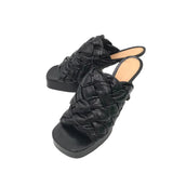 BOTTEGA VENETA BOARD PLATFORM SANDLAS LUXE SHOES BLACK 38