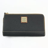 DOONEY & BOURKE PEBBLED ZIP AROUND WALLET BLACK BROWN