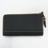 DOONEY & BOURKE PEBBLED ZIP AROUND WALLET BLACK BROWN