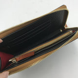 DOONEY & BOURKE PEBBLED ZIP AROUND WALLET BLACK BROWN