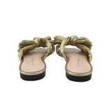 LOEFFLER RANDALL RET$250 BOW SANDALS DESIGNER SHOES GOLD 7B
