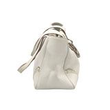 BURBERRY LEATHER EQUESTRIAN LUXE HANDBAG WHITE