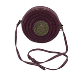 ROUND CROSSBODY HANDBAG MAROON