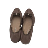 SALVATORE FERRAGAMO LEATHER BALLET FLATS DESIGNER SHOES TAUPE 10