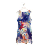 SLEEVELESS DRESS BLUE YELLOW LARGE