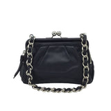 COACH KISSLOCK CHAIN HANDBAG BLACK