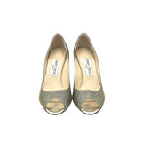 JIMMY CHOO "EVELYN" GLITTER FABRIC PUMPS LUXE SHOES GOLD 36.5