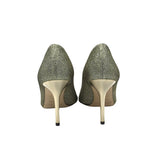 JIMMY CHOO "EVELYN" GLITTER FABRIC PUMPS LUXE SHOES GOLD 36.5