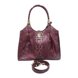 BRAHMIN RET $395 LEATHER SCATCHEL HANDBAG PURPLE