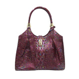 BRAHMIN RET $395 LEATHER SCATCHEL HANDBAG PURPLE