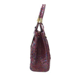 BRAHMIN RET $395 LEATHER SCATCHEL HANDBAG PURPLE