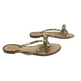 VALENTINO JELLY GLITTER ROCKSTUD BOW THONG SANDALS LUXE SHOES GOLD 38