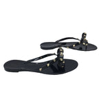 VALENTINO JELLY ROCKSTUD BOW THONG SANDALS LUXE SHOES BLACK 38