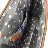CONSUELA EMBROIDERED TOTE HANDBAG BROWN ORANGE