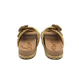 SAM EDELMAN RAFFIA SLIDE SANDAL SHOES TAN 8.5