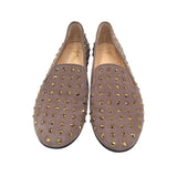 GIUSEPPE ZANOTTI STUDDED LOAFER DESIGNER SHOES GRAY GOLD 9