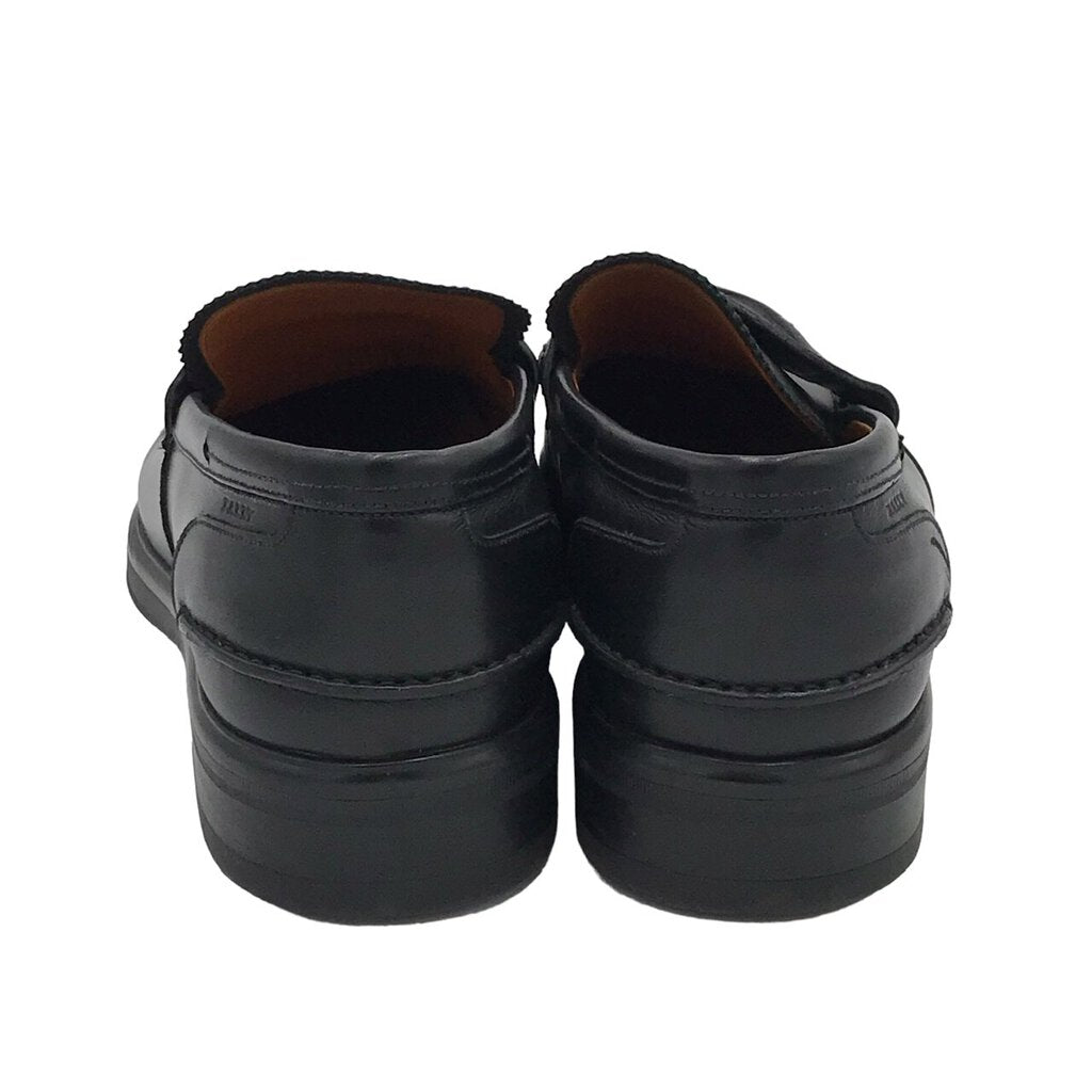 BALLY LEATHER SLIP ON MEN SHOE BLACK RED 7D