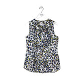 CABI SLEEVELESS TOP WHITE NAVY MEDIUM