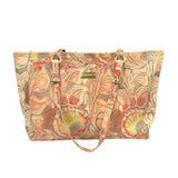 BRAHMIN "ARNO SUNSET BATIK" HANDBAG ORANGE PINK