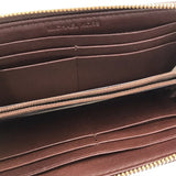MICHAEL KORS MONOGRAM ZIP WALLET TAN BROWN