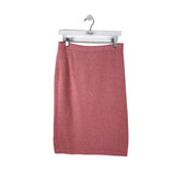 ST JOHN EVENING KNIT PENCIL DESIGNER SKIRT PINK SMALL