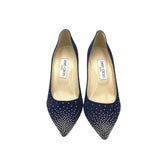 JIMMY CHOO SUEDE ABEL MIRCO STUDDED LUXE SHOES BLUE 39