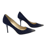 JIMMY CHOO SUEDE ABEL MIRCO STUDDED LUXE SHOES BLUE 39