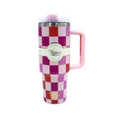 CHECK TUMBLER WOMEN'S ACCESSORIES FUCHSIA PINK 40 OZ