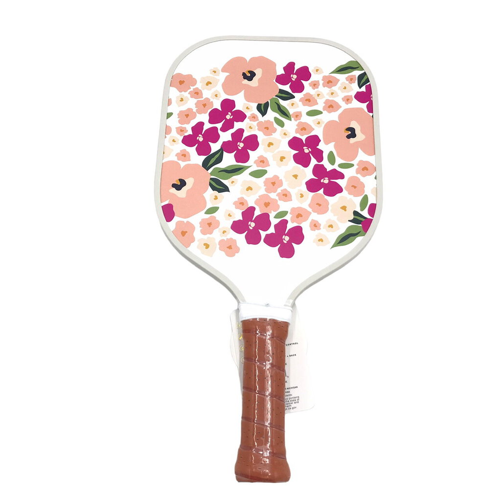 THE DARLING EFFECT FLORAL PADDLE PICKLEBALL TAN PINK