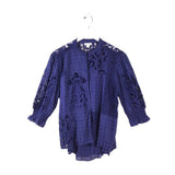 SUNDANCE 3/4 SLEEVE TOP BLUE LARGE