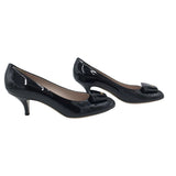 SALVATORE FERRAGAMO "CASSIDY" KITTEN HEEL DESIGNER SHOES BLACK 9B