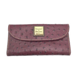DOONEY & BOURKE OSTRICH TRIFOLD WALLET MAROON