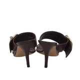 GUCCI BUCKLE HIGH HEEL SANDALS LUXE SHOES BROWN 6.5