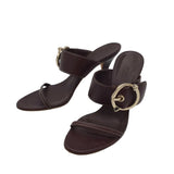 GUCCI BUCKLE HIGH HEEL SANDALS LUXE SHOES BROWN 6.5