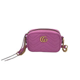 GUCCI GG MARMONT MINI MATELASSE LUXE HANDBAG PINK