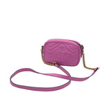 GUCCI GG MARMONT MINI MATELASSE LUXE HANDBAG PINK