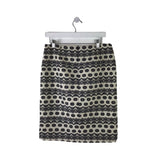 TRINA TURK EMBROIDERED DESIGNER SKIRT BLACK WHITE 10