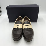 PRADA VINTAGE LEATHER LOAFERS MEN SHOE BROWN/TAN 8.5