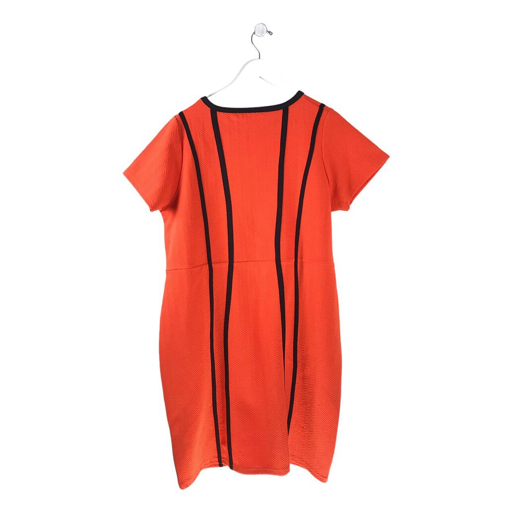 KAREN MILLEN SHORT SLEEVE DRESS ORANGE BLACK 20