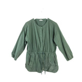 EILEEN FISHER BUTTON DOWN 3/4 SLEEVE DESIGNER BLAZER OLIVE MEDIUM