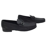 SALVATORE FERRAGAMO RET. $850 LEATHER LOAFER MEN SHOE BLACK 13EE