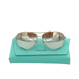 TIFFANY & CO GRADIENT LENS AVIATOR WITH CASE LUXE SUNGLASSES BLUE SILVER