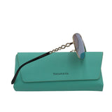 TIFFANY & CO GRADIENT LENS AVIATOR WITH CASE LUXE SUNGLASSES BLUE SILVER