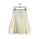 CAROLINA HERRERA PLEATS EYELET DESIGNER SKIRT CREAM 4