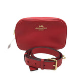 COACH PEBBLED LEATHER CROSSBODY HANDBAG RED