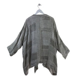 ESKANDAR LINEN 3/4 SLEEVE DESIGNER CARDIGAN BEIGE 0