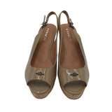 COACH PATENT CORK WEDGE SHOES TAN 11B